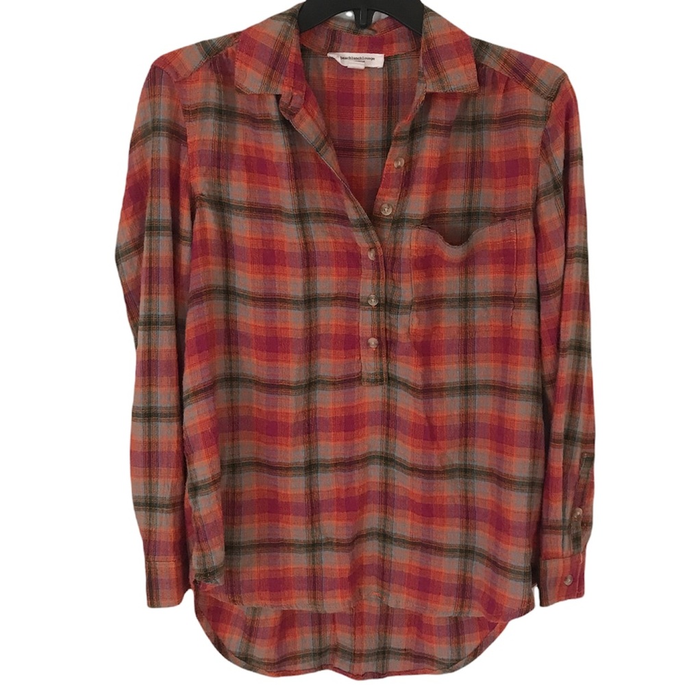 beachlunchlounge Plaid Boho Top